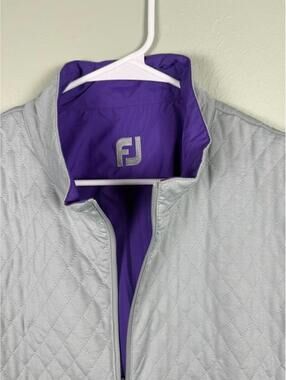 FootJoy Reversible Golf Vest Purple Gray Quilted Full Zip Sleeveless